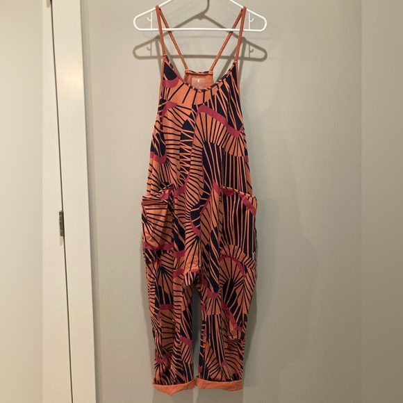 FREE PEOPLE Movement Printed Hot Shot Onesie in Amber Combo - Picture 4 of 5